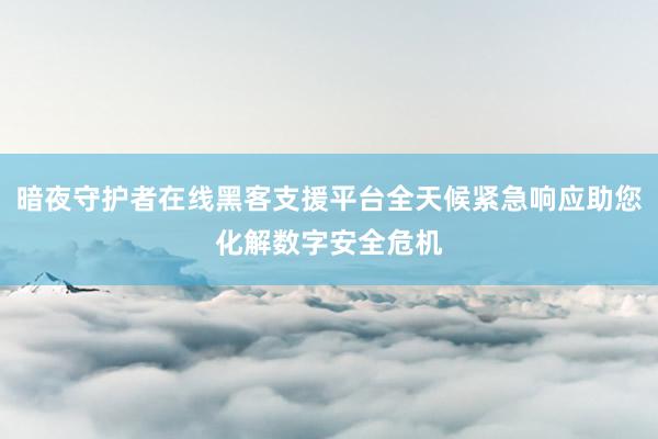 暗夜守护者在线黑客支援平台全天候紧急响应助您化解数字安全危机