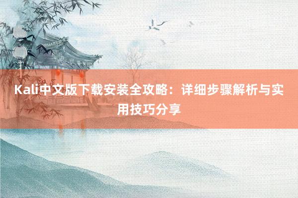 Kali中文版下载安装全攻略：详细步骤解析与实用技巧分享