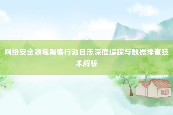 网络安全领域黑客行动日志深度追踪与数据排查技术解析