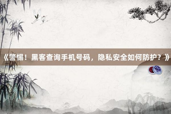《警惕！黑客查询手机号码，隐私安全如何防护？》